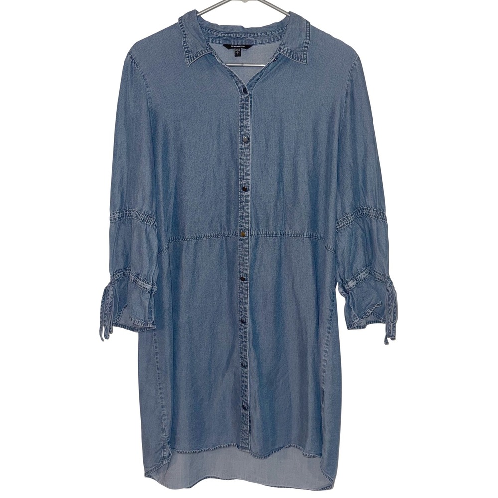 Express‎ Lyocell Denim Shirt Button Up Dress Size Large
